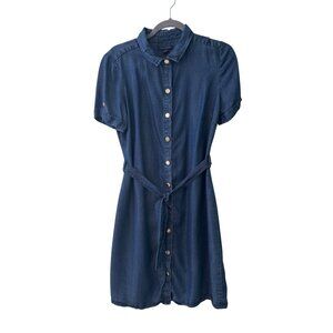 Tommy Hilfiger Womens Blue Button-Down Denim Dress Size 10